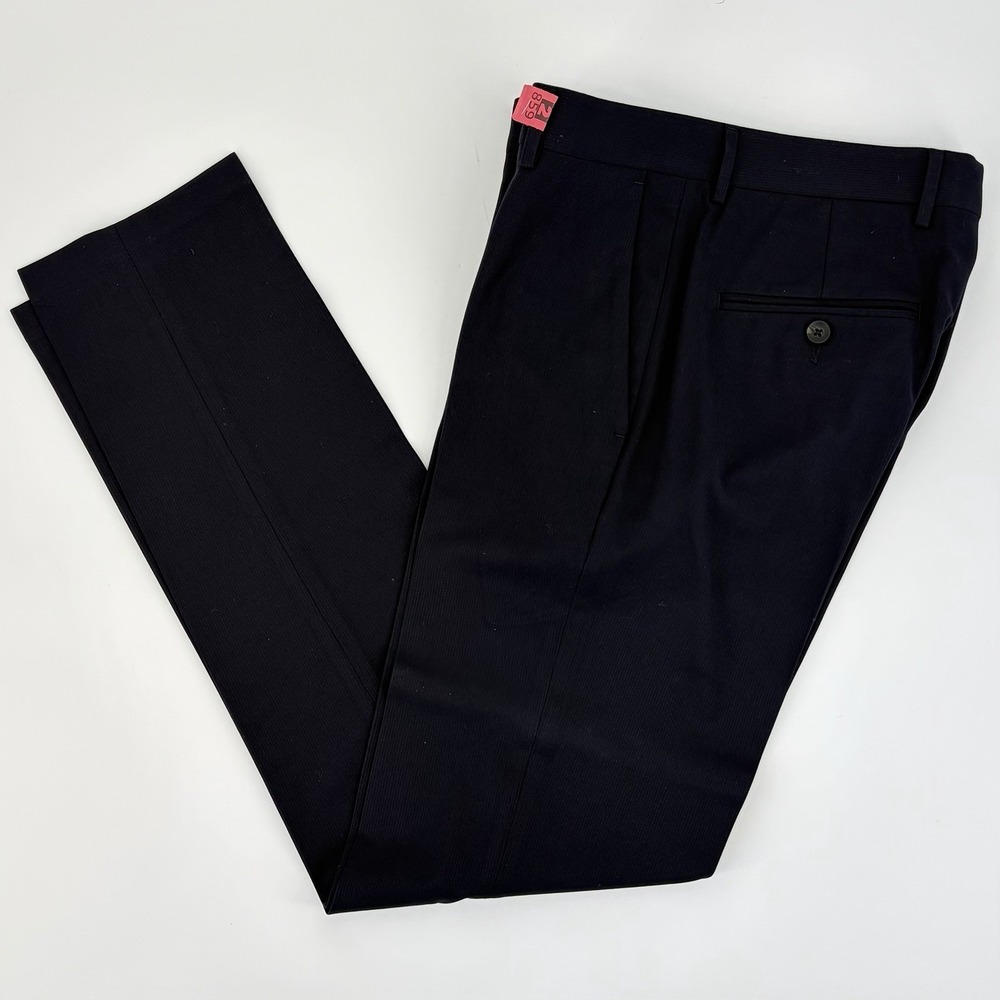 J.M. Haggar Men's Slim Fit Dress Pants 29x32 Blue Flat Front‎ Tapered Leg Office
